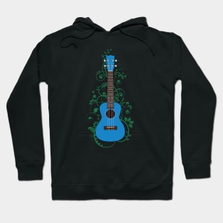 Blue Ukulele Flowering Vines Hoodie